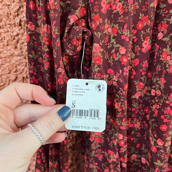 Intimately Free People Kaya Floral Print V-Neck Cutout Bodysuit Size Small Boho - Picture 3 of 9